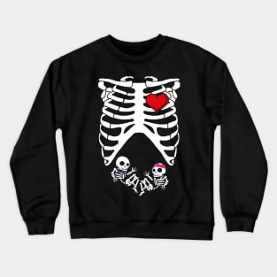 Spooky Skeleton Costume Pregnant Mommy of Boy & Girl Crewneck Sweatshirt